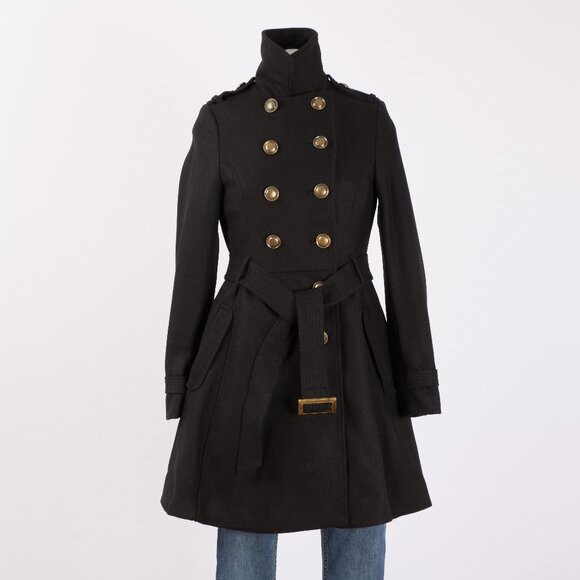 H&M Black Double-Breasted Wool Coat Size US 6 - Picture 8 of 12